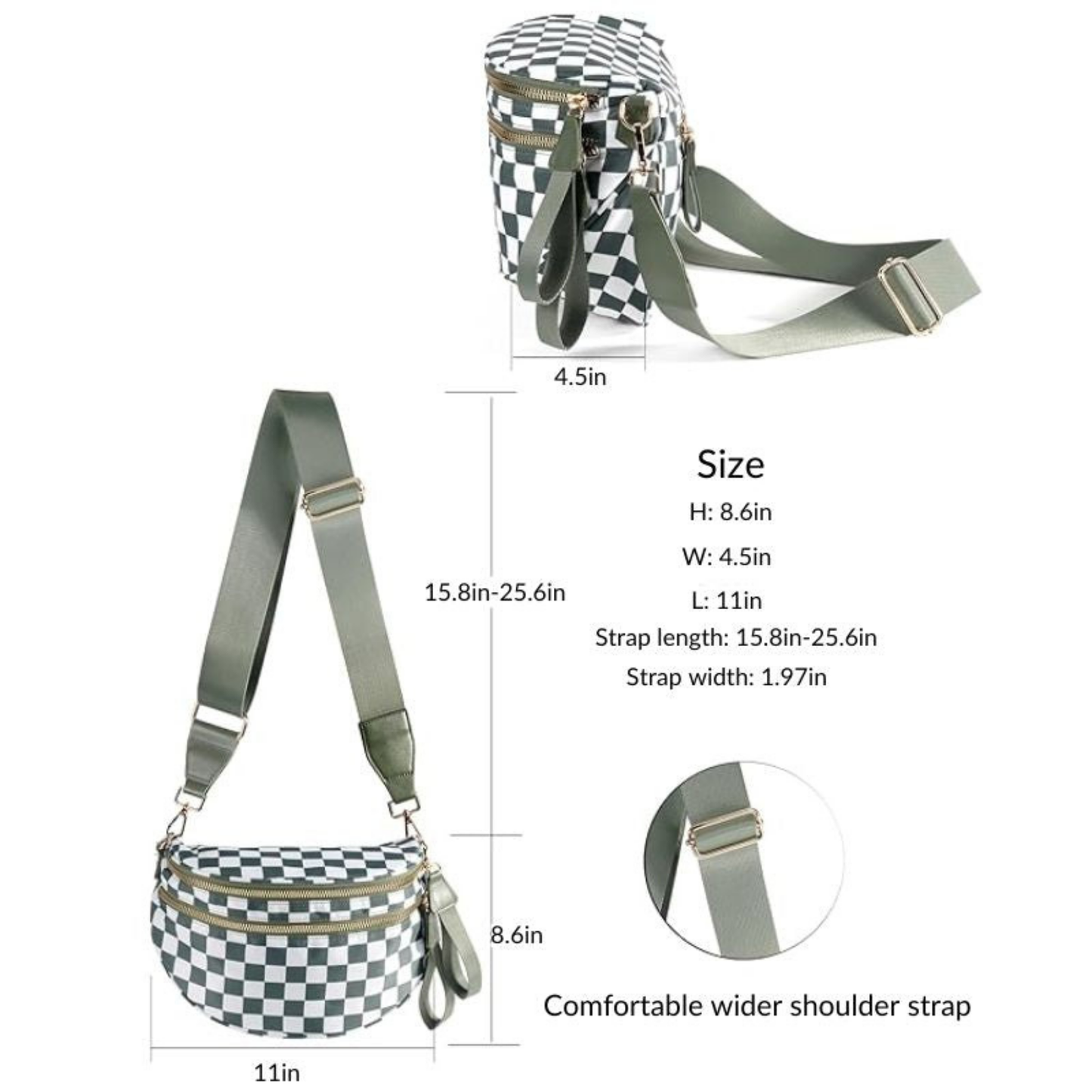 HappyMama™ Oxford Crossbody Bum Bag