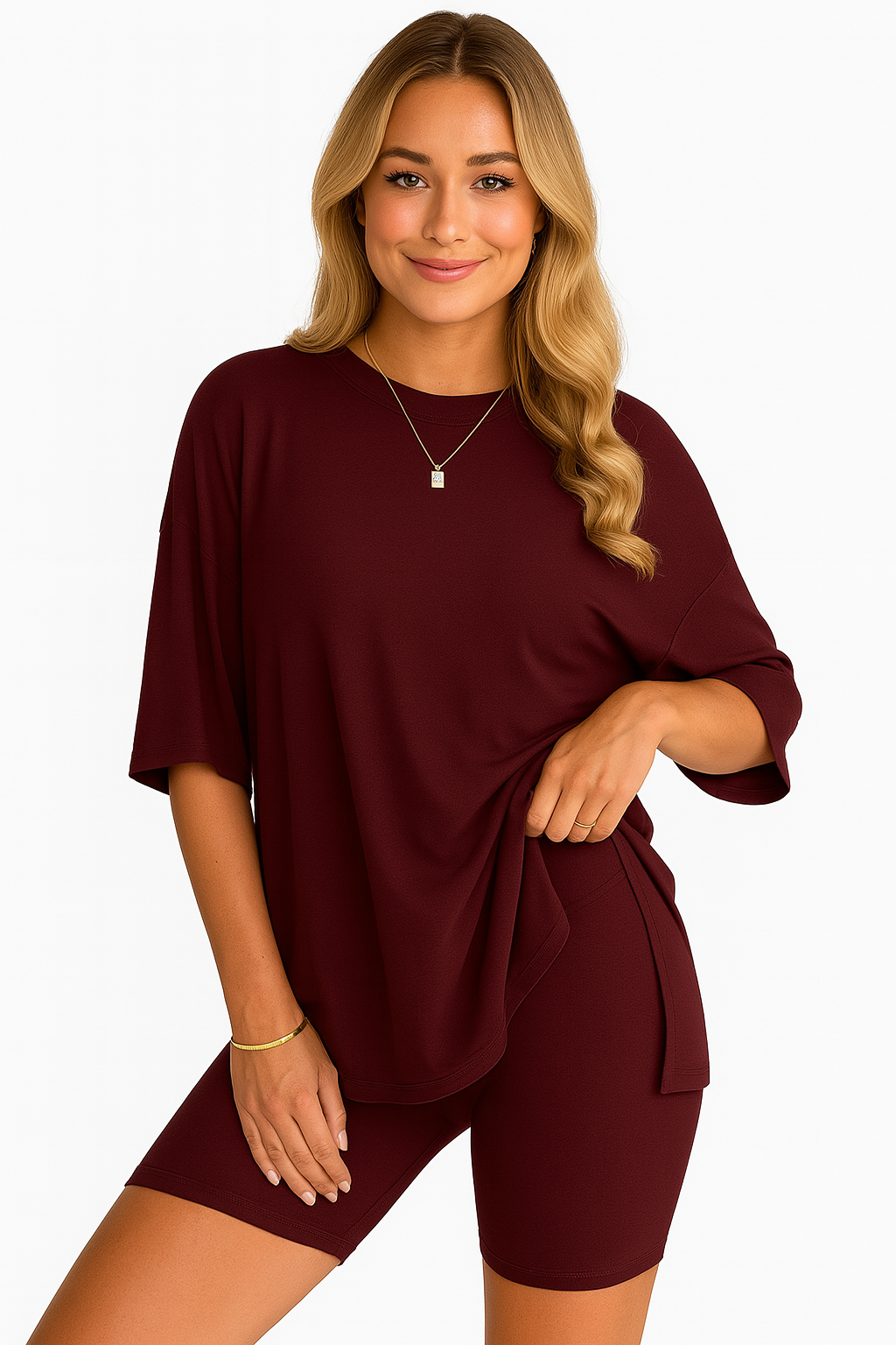 CozyFlex™ Soft Tee & Flattering Shorts Two-Piece Set