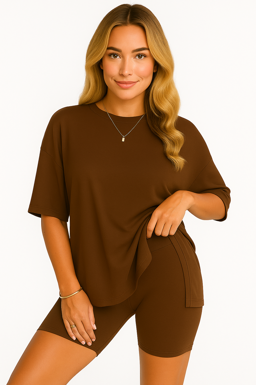 CozyFlex™ Soft Tee & Flattering Shorts Two-Piece Set